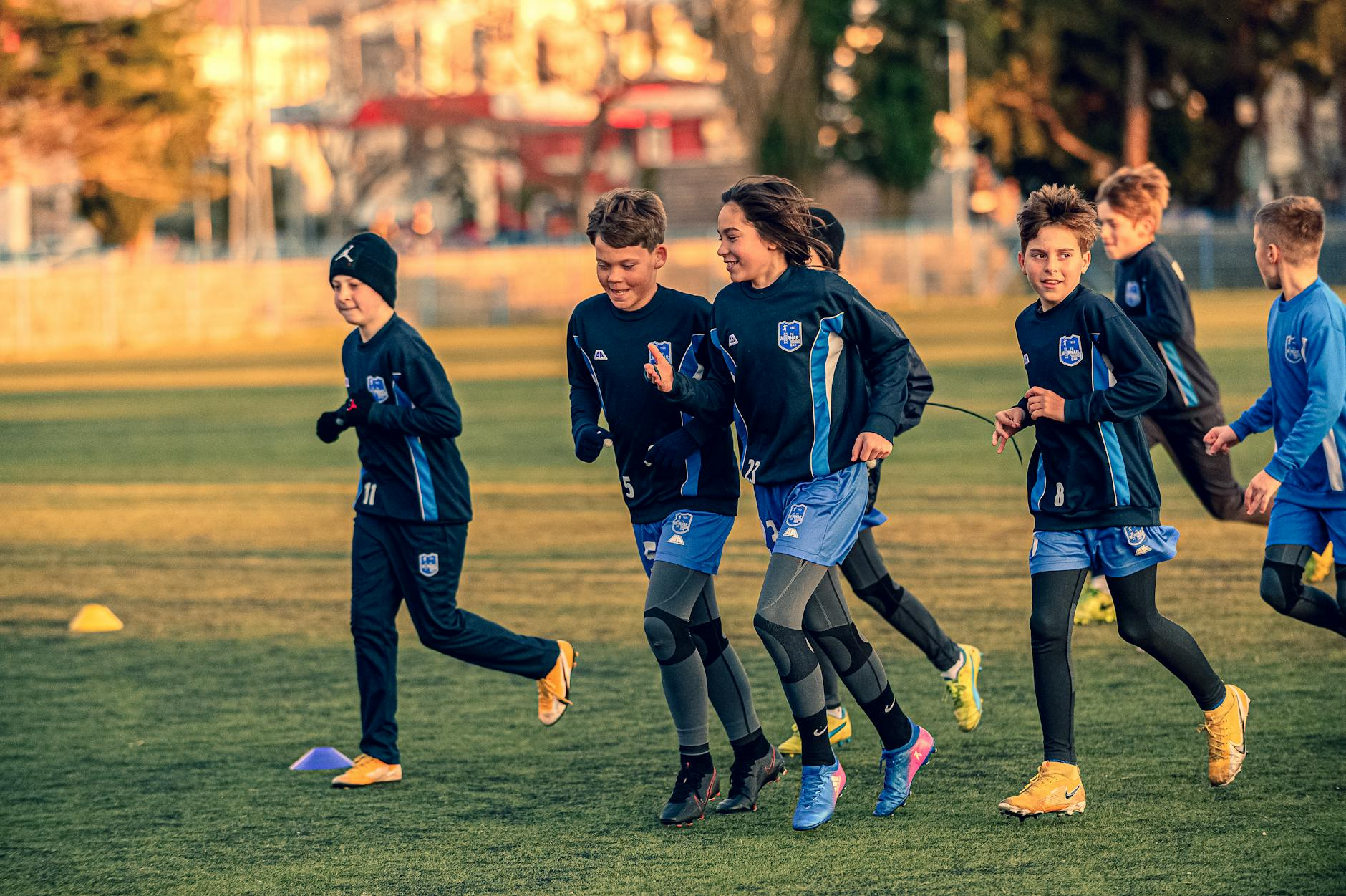 young boys youth team training