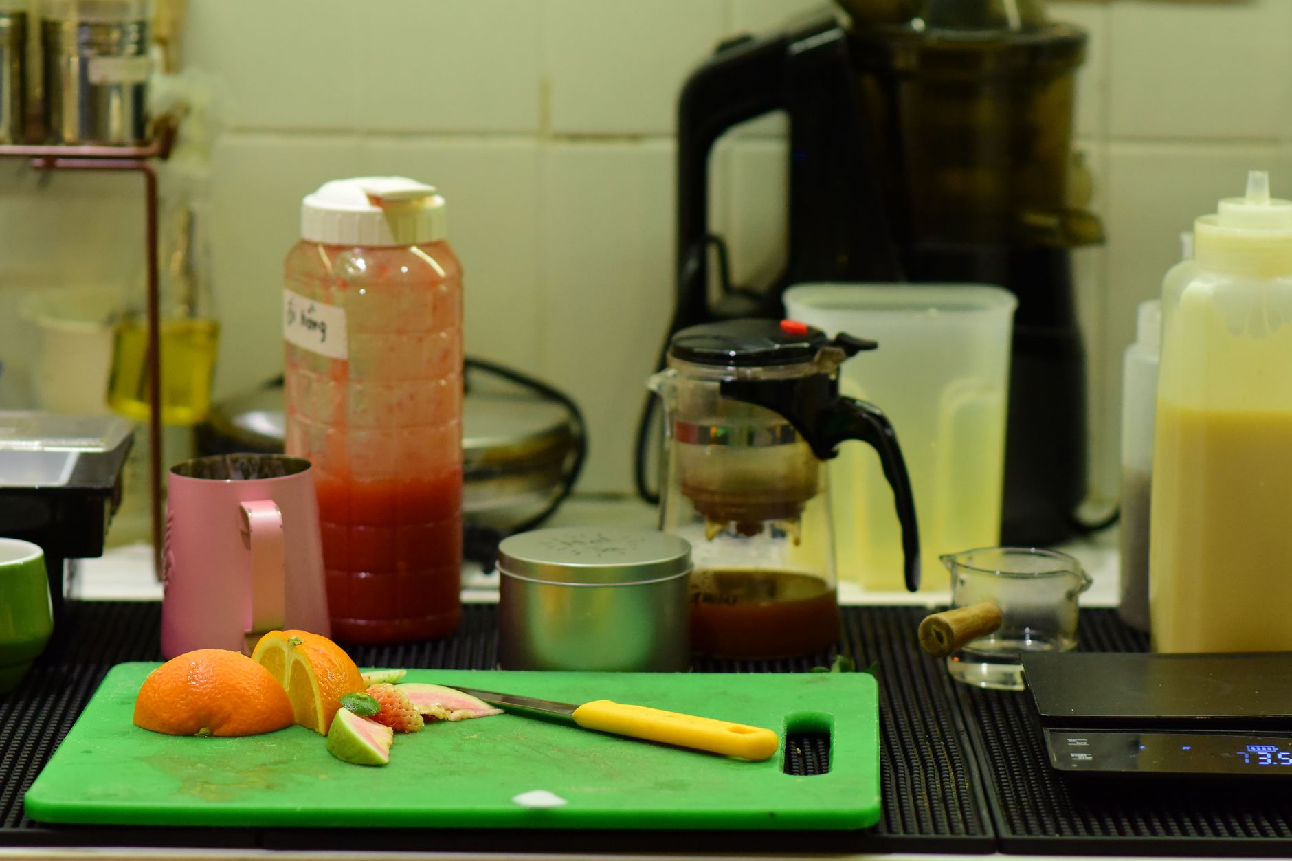 preparing sports drink kitchen